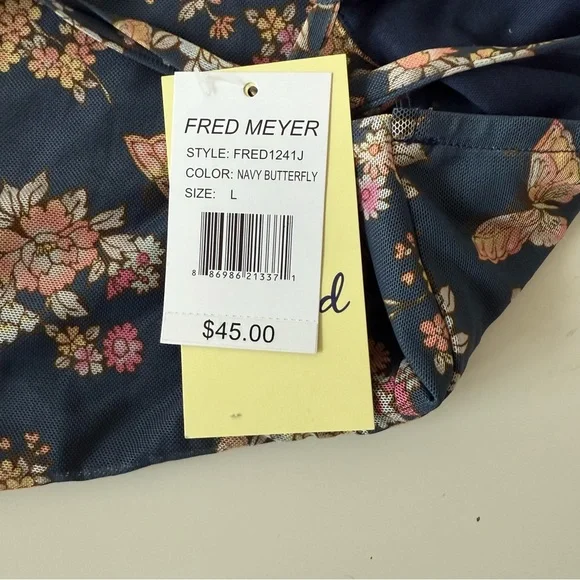NWT Live To Be Spoiled Butterfly Mesh Overlay Midi Slip Dress Navy Floral Large - Picture 8 of 15